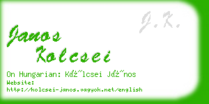 janos kolcsei business card